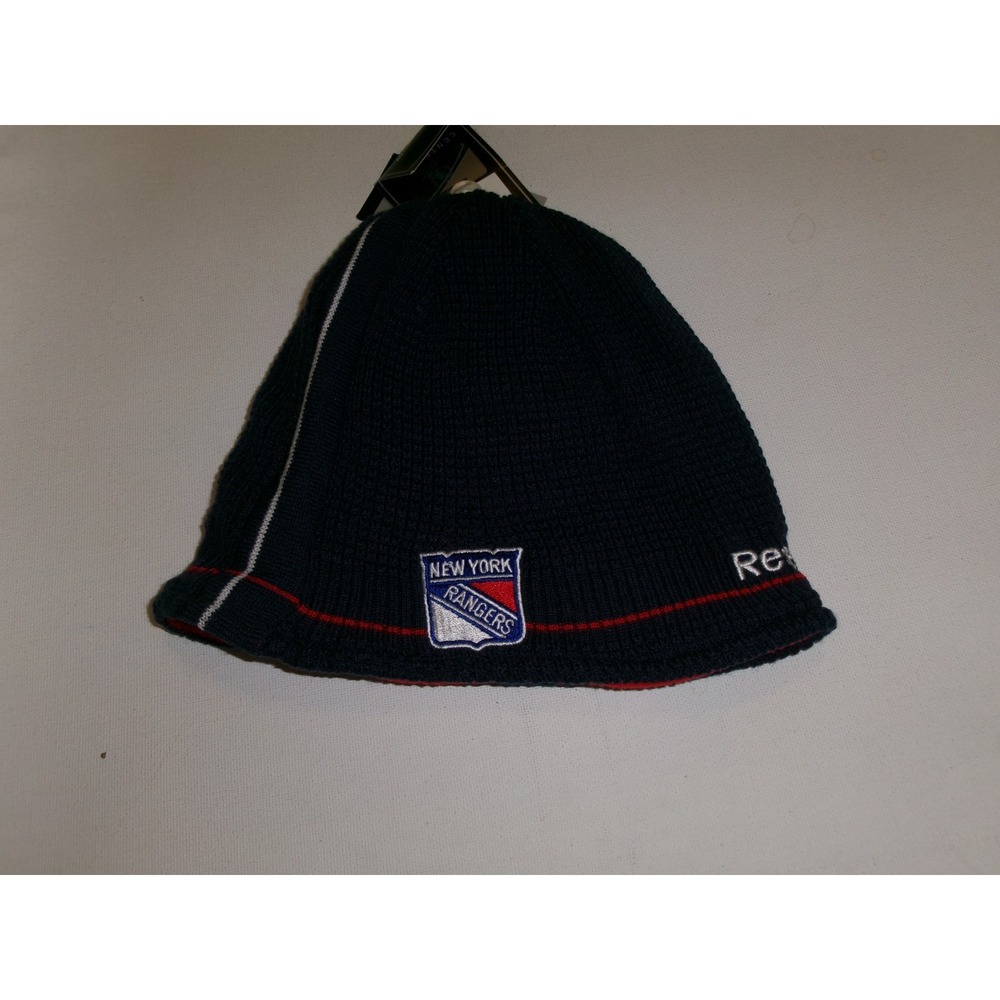 NEW YORK RANGERS REEBOK BEANIE KNIT TOBOGGAN HAT CAP VINTAGE DEADSTOCK U5